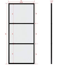 Load image into Gallery viewer, JUBEST 36in x 84in Glass Barn Door, Clear Tempered Glass Carbon Steel Pre Drilled Frame Sliding Barn Door Panel with 6FT Hardware Kit and Soft Close
