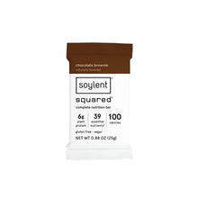 Load image into Gallery viewer, Soylent Squared Plant-Based 100 Calorie Snack Bars, Gluten Free, Low Sugar, 6g Vegan Protein, Chocolate Brownie, 24 Count
