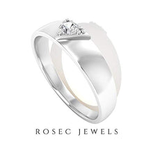 Load image into Gallery viewer, 3 MM Round Cut Solitaire Certified Diamond Engagement Ring, Solid Mix Metal Triangle Design Wedding Statement Rings, Birthday Anniversary Promise Band, 10K White Gold, Size:US 3.5
