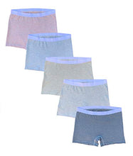 Load image into Gallery viewer, EVARI Women's Boyshort Panties Comfortable Cotton Underwear Pack of 5 (Assorted striped pack of 5, X-Large)
