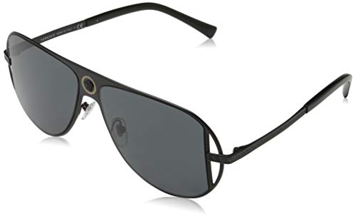 Versace Man Sunglasses, Silver Lenses Metal Frame, 57mm