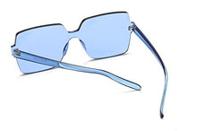 Load image into Gallery viewer, Oversized Square Candy Colors Transparent Lens Rimless Frame Unisex Sunglasses
