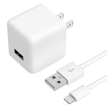 Load image into Gallery viewer, TalkWorks USB Wall Charger iPhone Adapter 12W/2.4A - Includes 5ft Lightning Cable MFI Certified For Apple iPhone 12, 12 Pro/Max, 12 Mini, 11, 11 Pro/Max, XS/Max, XR, X, 8, 7, 6, SE, 5, iPad - White
