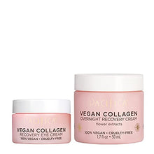 Load image into Gallery viewer, Pacifica Beauty Vegan Collagen Overnight Recovery Face Cream + Undereye Eye Cream Set, Hylauronic Acid, Caffeine, Vitamin E &amp; C, Hydrating &amp; Moisturizing for Aging and Dry Skin, Pink, 2 Count
