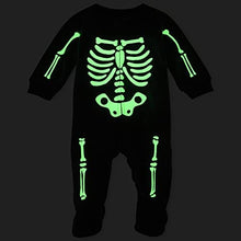Load image into Gallery viewer, The Children's Place Baby and Toddler Glow Skeleton Fleece One Piece Pajamas, Black, 12-18 Months
