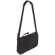 Load image into Gallery viewer, Kenneth Cole Reaction Risky Business Messenger Full-Grain Colombian Leather Crossbody Laptop Case &amp; Tablet Day Bag, Dark Brown, One Size
