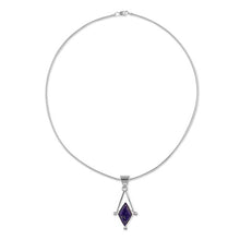 Load image into Gallery viewer, NOVICA Lapis Lazuli .925 Sterling Silver Pendant Necklace, 15.75" 'Spark of Blue'
