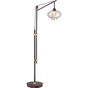 Calyx Industrial Downbridge Floor Lamp Bronze Cognac Glass Dimmable Antique LED Edison Bulb for Living Room Reading Office - Franklin Iron Works