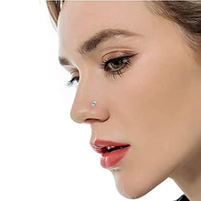 Load image into Gallery viewer, 8pcs 20G Hypoallergenic Nose Screw Studs Round Diamond Surgical Steel Nose Rings Piercing Set
