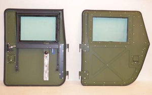 MILITARY HUMVEE X-DOORS - SET OF 4 - GREEN - HARD DOORS - FOR M998 AND ALL HUMVEES - MADE IN USA