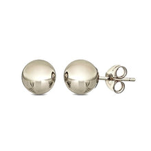 Load image into Gallery viewer, 14K Solid Gold Ball Stud Earrings (3-Pair-Pack) 3MM 4MM and 5MM - Choose a Color (White)
