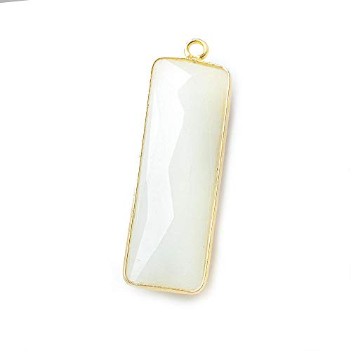 31x11mm Vermeil Bezel White Moonstone Bar 1 Ring Pendant 1 Piece
