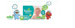 Diapers Size 6, 144 Count - Pampers Baby Dry Disposable Baby Diapers, ONE MONTH SUPPLY