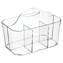 Load image into Gallery viewer, mDesign Plastic Craft Storage Organizer Bin with Handle for Living Room Drawer, Office Desk Organization - Holds Craft, Sewing, Art Supplies - Lumiere Collection - Clear
