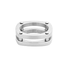 Load image into Gallery viewer, Geoffrey Beene Men’s Comfort Fit Bike Chain Stainless Steel Ring, Silver

