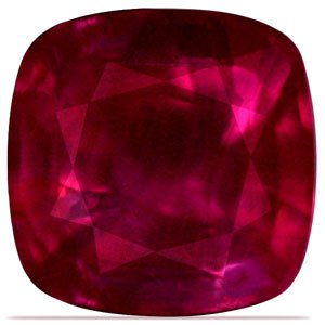 18K Yellow Gold Cushion Cut Ruby Mens Ring
