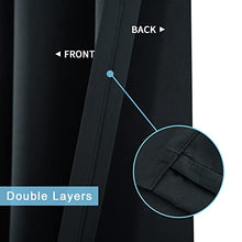 Load image into Gallery viewer, Black Blackout Curtains Energy Smart &amp; Noise Blocking Out Full Shae Curtain Panels for Sliding Glass Door Thermal Insulated Drapes Guest Room One Pair of Window Dressing, Black, 52 x 84 inch
