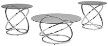 Load image into Gallery viewer, Signature Design by Ashley - Madanere Contemporary 3-Piece Table Set - Includes Cocktail Table &amp; Two End Tables, Chrome Finish
