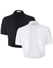 Load image into Gallery viewer, Belle Poque Women's Ruffle Bolero Shrugs Open Front Cardigan for Evening Dress (Navy,S)
