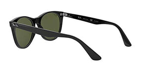 Ray-Ban Men's RB2185 Wayfarer II Sunglasses, Black/Polarized Green, 52 mm