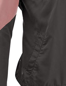FASHION BOOMY Women's Color Block Windbreaker Jacket - Hooded Pullover - Zip Up Outwear Medium Black/Pink