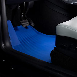 August Auto All Weather Heavy Duty Waterproof TPE Car Floor Mats for Tesla Model Y 2015-2022,Custom fit Protection,Set of 3 (Blue)