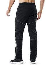 Load image into Gallery viewer, TSLA Men's Windproof Cycling Thermal Fleece Winter Pants Running Hiking Cold Active Bottoms Sweats, Cycling Windpants(ykb01) - Black &amp; Grey, X-Large (Waist 35.5-38 Inch)
