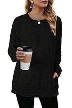 Load image into Gallery viewer, Black Sweaters for Women Long Sleeve Sweatshirts Loose Fitting Tops Winter M
