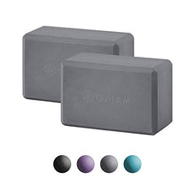 Load image into Gallery viewer, Gaiam Essentials Yoga Block (Set Of 2) - Supportive Latex-Free Eva Foam Soft Non-Slip Surface For Yoga, Pilates, Meditation, Grey
