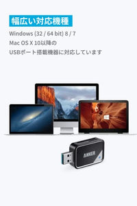 Anker 2-in-1 USB 3.0 SD Card Reader for SDXC, SDHC, SD, MMC, RS-MMC, Micro SDXC, Micro SD, Micro SDHC Card and UHS-I Cards