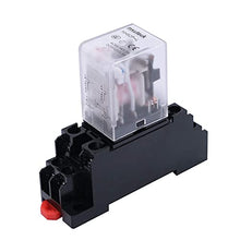 Load image into Gallery viewer, mxuteuk 2pcs HH52P DC 24V Coil 8 Pin 5A DPDT LED Indicator Electromagnetic Power Relay, with Base, with DIN Rail Slotted Aluminum

