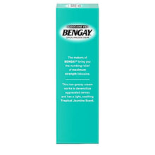 Load image into Gallery viewer, Bengay Pain Relieving Lidocaine Cream, Non-Greasy Topical Analgesic Cream with The Maximum Strength Numbing Relief of 4% Lidocaine HCl, Pleasant and Soothing Tropical Jasmine Scent, 3 oz

