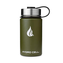 Load image into Gallery viewer, HYDRO CELL Stainless Steel Water Bottle w/ Straw &amp; Wide Mouth Lids (64oz 40oz 32oz 24oz 18oz 14oz) - Keeps Liquids Perfectly Hot or Cold with Double Wall Vacuum Insulated Sweat Proof Sport Design (Neon/Neon 14oz)*
