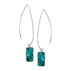 Silpada 'Oasis' Compressed Turquoise Wire Drop Earrings in Sterling Silver