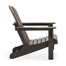 Load image into Gallery viewer, WO 4 Piece Set Outdoor Folding Poly Adirondack Chair for Backyard, Lawn, Patio, Deck, Garden, Weather Resistant Polyethylene Plastic Lounger, Dark Brown

