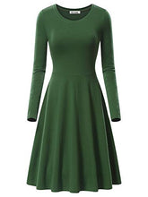 Load image into Gallery viewer, VETIOR Swing Dress, Women's Long Sleeve Casual Swing Dress 17033-8 Small Army Green
