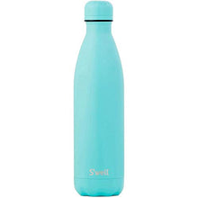 Load image into Gallery viewer, S&#39;well Vacuum Insulated Stainless Steel Water Bottle, 25 oz, Turquoise Blue with matching cap
