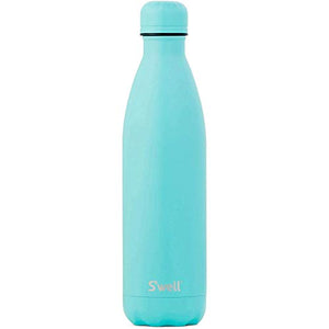 S'well Vacuum Insulated Stainless Steel Water Bottle, 25 oz, Turquoise Blue with matching cap