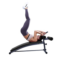 Load image into Gallery viewer, Finer Form Sit Up Bench with Reverse Crunch Handle for Ab Bench Exercises - Abdominal Exercise Equipment with 3 Adjustable Height Settings (Black)
