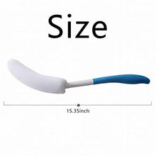 Load image into Gallery viewer, MagiDeal Vinyl Quote Me Long Anti-Slip Curve Handled Bath Body Brush, Easy Reach for Seniors, Suitable for Elderly/Pregnant Aid Bathing &amp; Shower, Blue, 15.35"
