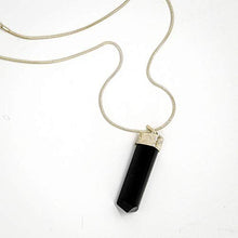 Load image into Gallery viewer, Raw Black Tourmaline Crystal Healing Pendant Necklace –Protection Negative Energy Cleanser Natural Stress Aid Soothe Mind Emotions - Authentic Stone on Silver Plated 18&quot; Chain Chakra Healing Charm
