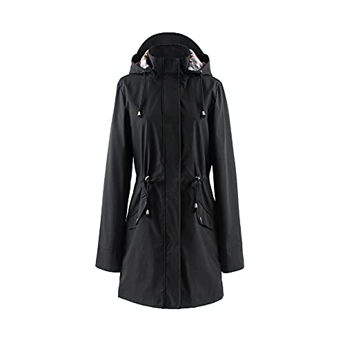 Load image into Gallery viewer, Polydeer Women's Lightweight Waterproof Raincoat Breathable Windbreaker Jacket Active Outdoor Hooded Trench Coats Long Poncho (Green,XS)