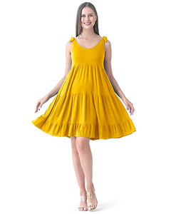 Rnxrbb Summer Maternity Dress Casual Sundress Cute Tank Maternity Sleeveless Short Clothes for Beach Daily Wear,Ginger Yellow M