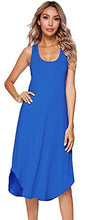 Load image into Gallery viewer, WiWi Soft Bamboo Nightgowns for Women Sleeveless Racerback Pajamas Chemise Nightgown Plus Size Sleepshirts S-4X, Bright Blue, Large
