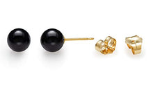 Load image into Gallery viewer, 14kt Yellow Gold 6mm Black Onyx Stud Earrings
