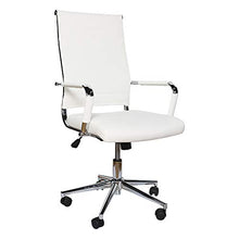 Load image into Gallery viewer, Okeysen Office Desk Chair, Ergonomic High Back Ribbed, Height Adjustable Tilt, Upgraded Seat with Arm PU Wrap, Swivel Executive Conference Task Rolling Chair. (White)

