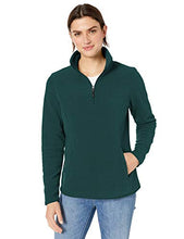 Load image into Gallery viewer, Amazon Essentials Women&#39;s Classic Fit Long-Sleeve Quarter-Zip Polar Fleece Pullover Jacket, Deep Pine, Small
