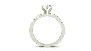 1.75 Carat GIA Certified Emerald Cut Classic Prong Set Diamond Engagement Ring with a 0.75 Ct D-E VVS1-VVS2 Center