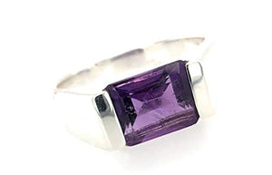 Genuine 2ct Purple Amethyst 925 Solid Sterling Silver Men's Ring Size 6, 6.75, 7, 7.75, 8, 9.75, 10, 10.75, 11, 11.75, 12