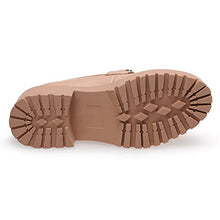 Load image into Gallery viewer, YETIER Platform Womens Loafer Leather Slip-ons Round Toe Chunky Loafer Shoes Penny Casual Fashion Shoes with Chain Apricot
